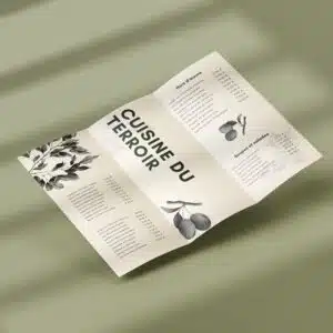 Menus dépliants