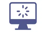 Création de site internet personnalisé – À votre image et vos couleurs Icône d’un écran d’ordinateur avec symbole de chargement représentant la personnalisation de site web