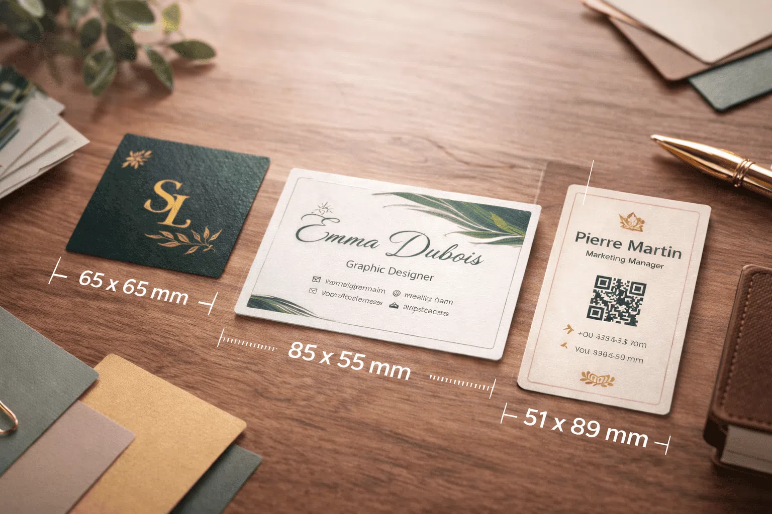 Carte de visites dimensions